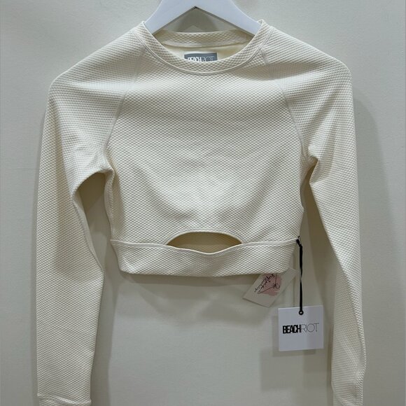 Beach Riot Francine Waffle Top, Snow Cloud - Picture 4 of 4